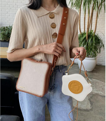Unique Egg And Bread Shape Women Crossbody Bag