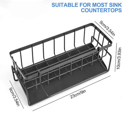 Kitchen & Bathroom Draining Rack & Sponge Holder – Rust-Resistant Storage Organizer
