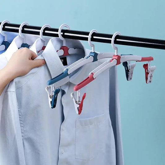 Folding Cloth Hanger Multifunctional Windproof Clip Drying Rack Pack Of 3