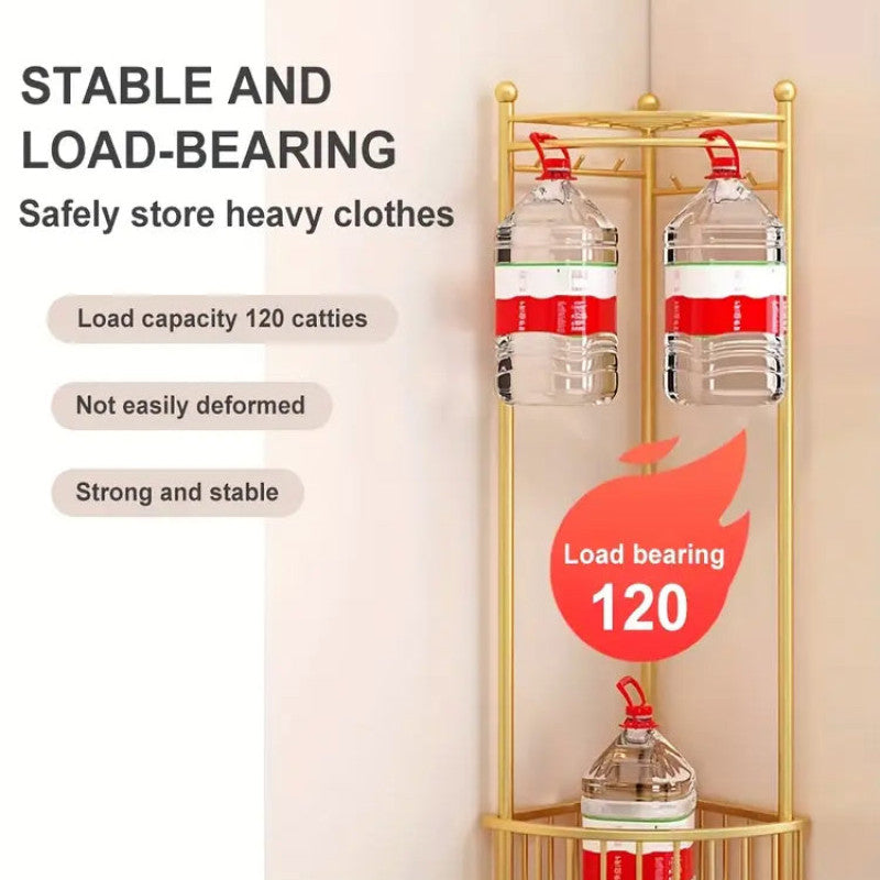 Iron Corner Rack With Wheels