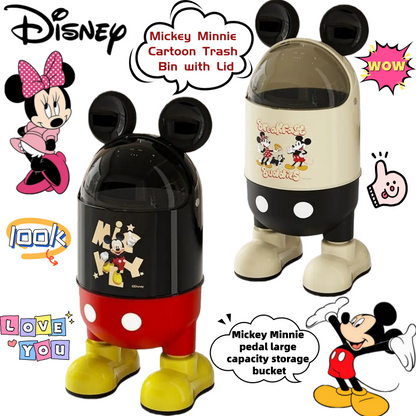 Disney Mickey Cute Trash Can Kitchen Storage Specialty Office Portable Paper Bin