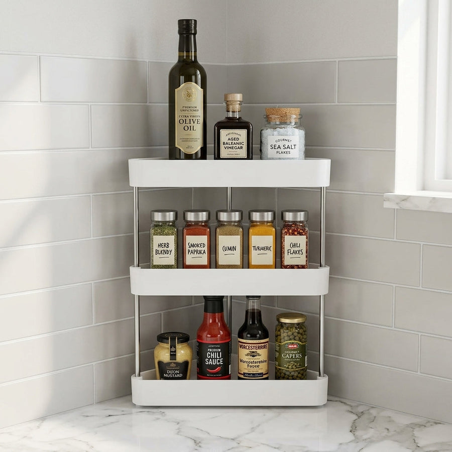 3 Tier Triangle Storage Utility Rack, Corner Organizer Rack