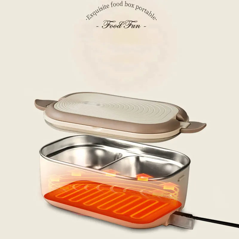 Electric Heated Lunch Box (Stainless Steel)