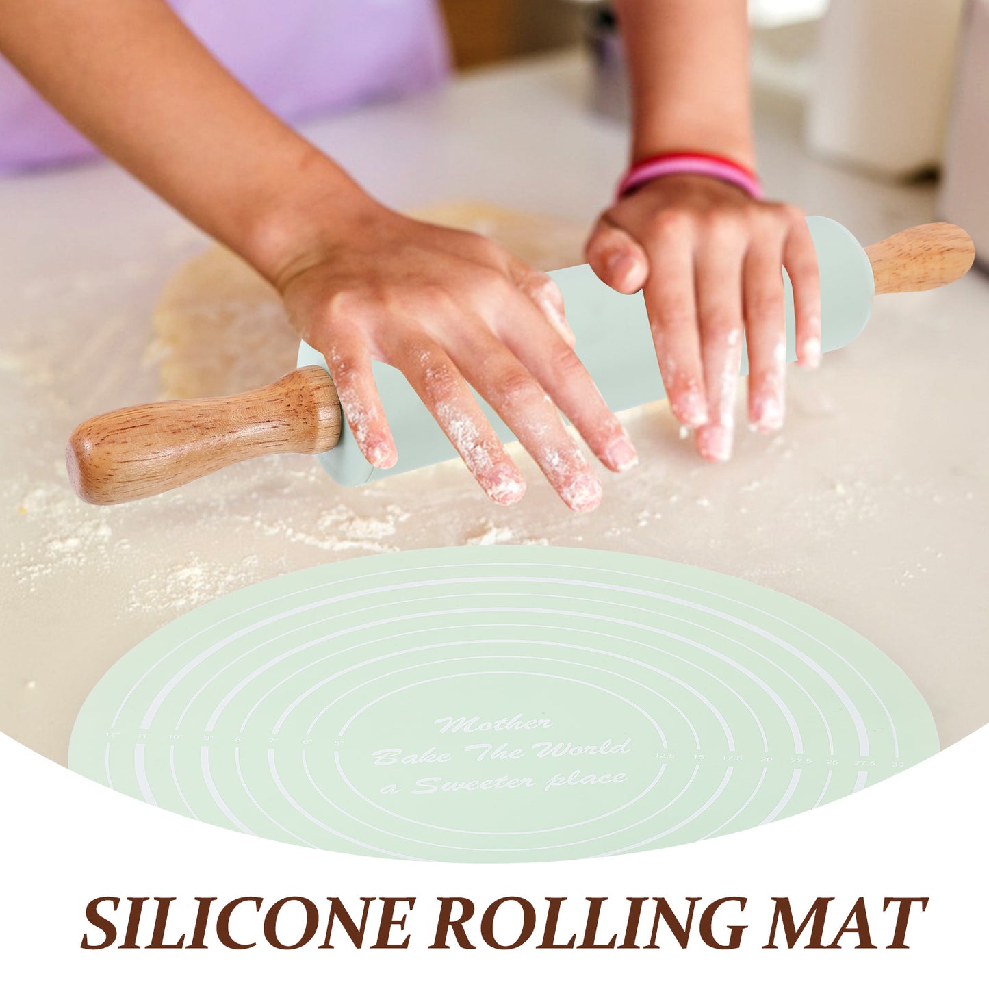 Silicone Dough Mat With Rolling Pin