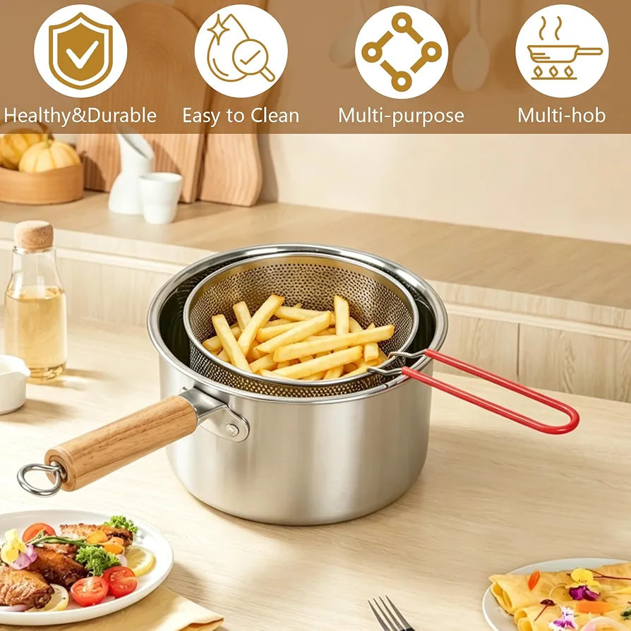 Stainless Steel Multifunctional Deep Frying Pot