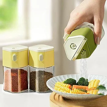 Dual Purpose Salt & Pepper Spice Bottle Glass Kitchen Seasoning Jar