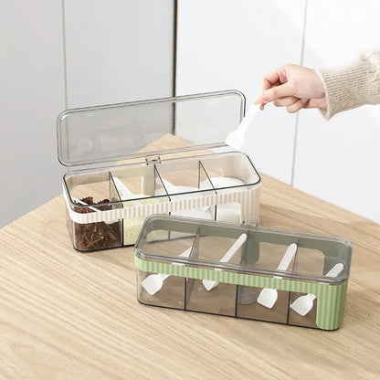 Acrylic 4 Compartments Spices organizer Box