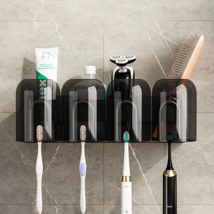 Wall Mounted Suction Shelf Royal Organix 4-in-1 Toothbrush Holder