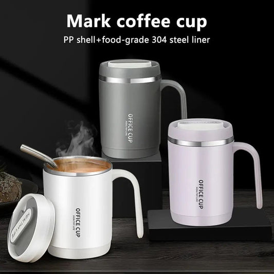 Travel Insulated Carry Mug With Handle (Stainless Steel)