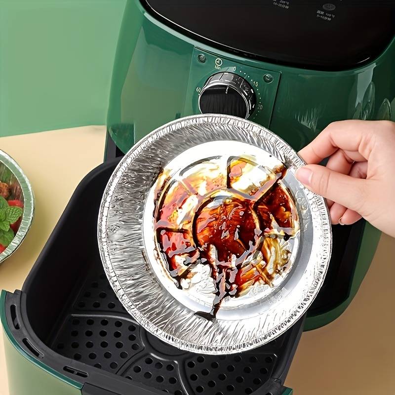 Disposable Square Aluminum Foil Plate For Air Fryer (Set Of 10)