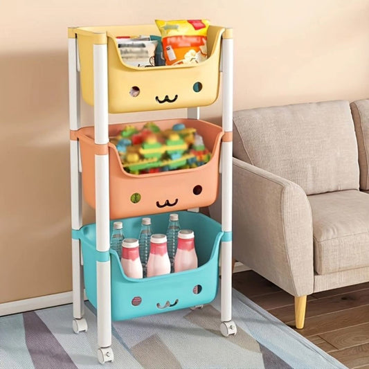 3 Tier Kids Toy Storage Trolley – Mobile Organizer for Toys & Essentials