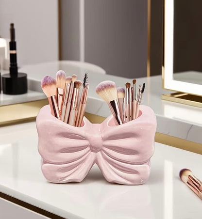 Multipurpose Bow Shaped Ceramic Desktop Storage Holder