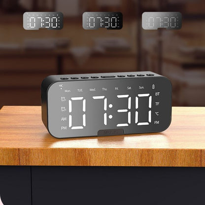 Multifunction Rechargeable Alarm Clock With Wireless Bluetooth Speaker, Radio Desk Clock