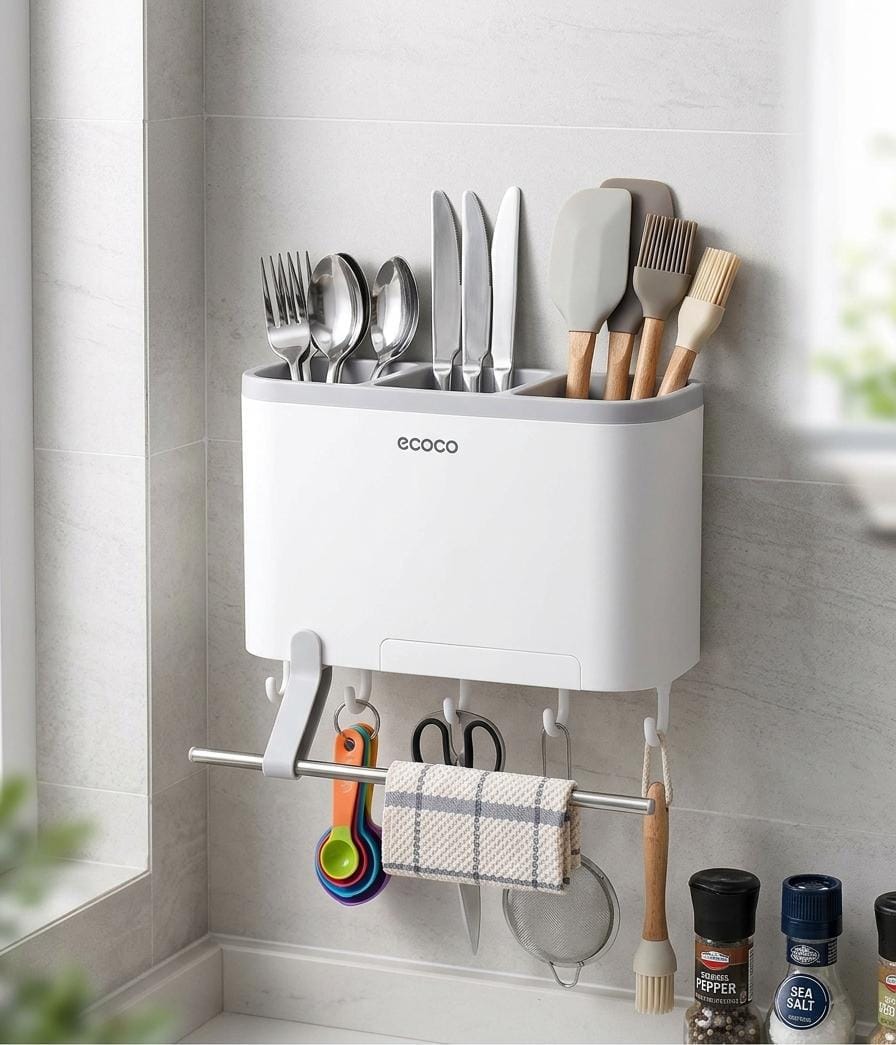 ECOCO Creative Wall-mounted Cutlery & Knife Storage Shelf Rack