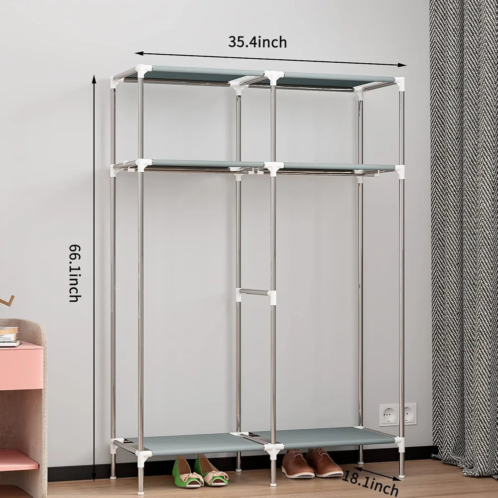 Double Layer Foldable Clothes Wardrobe