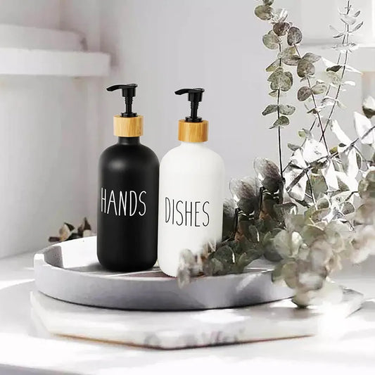 Hand And Dish Soap Dispenser  Glass Material Pair