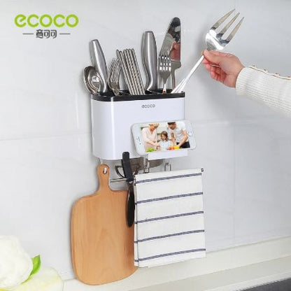 ECOCO Creative Wall-mounted Cutlery & Knife Storage Shelf Rack
