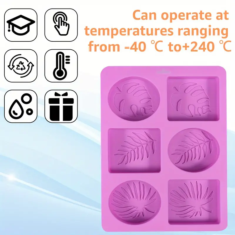 6-Cavity Tropical Leaf Silicone Mold Used For DIY Soap