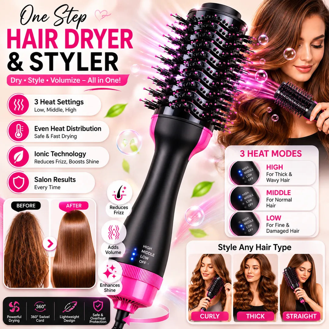 4-In-1 One Step Hair Dryer & Styler