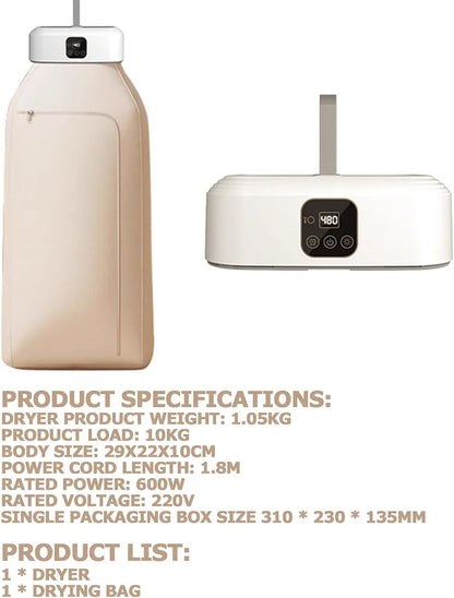 portable Electric Clothes Dryer With Digital Display