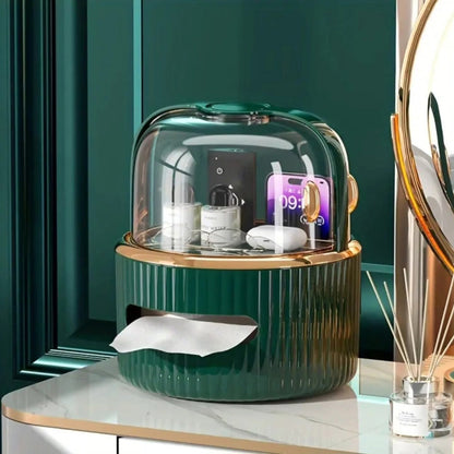 Multi-functional Desktop Tissue Box Organizers With Storage Compartments.