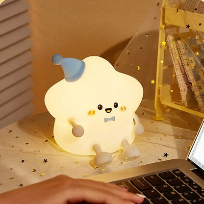 LED Star Night Light - Recahargeable Silicone Touch Table Lamp