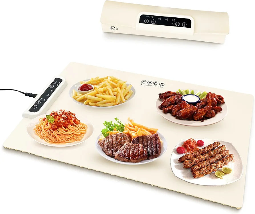 Folding Food Warmer Silicone Tray with Adjustable Temperature Control