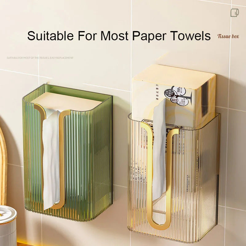 ClearVista Elite Premium Wall-Mounted Acrylic Tissue Box Holder