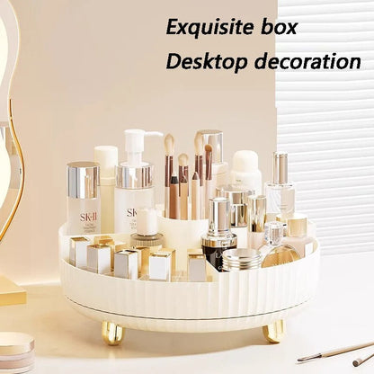 360° Rotating Luxury Cosmetic Organizer Tray – Makeup & Skincare Storage
