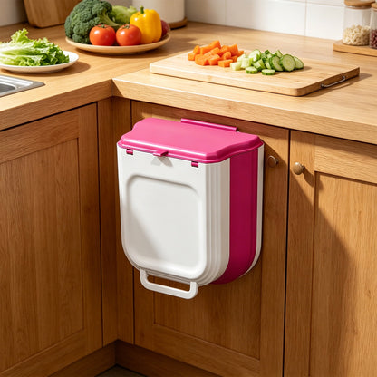 Wall Mounted Household Foldable Trash Bin Kitchen Hanging