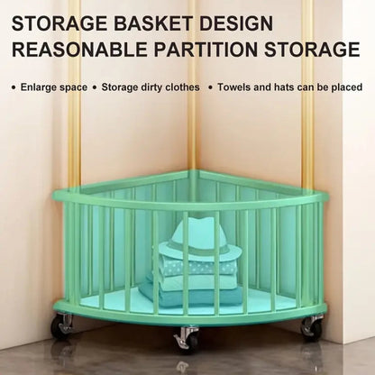 Iron Corner Rack With Wheels