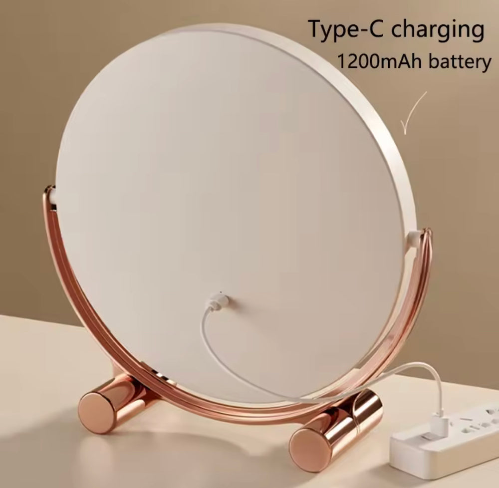 Vanity Cosmetics Round Shape Desktop LED Makeup Mirror