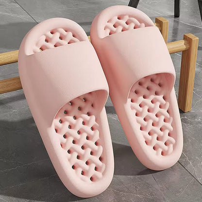 Bathroom Bathing Non-slip Men Women Leaking Quick-drying Slippers for Couples (Standard Sizes)
