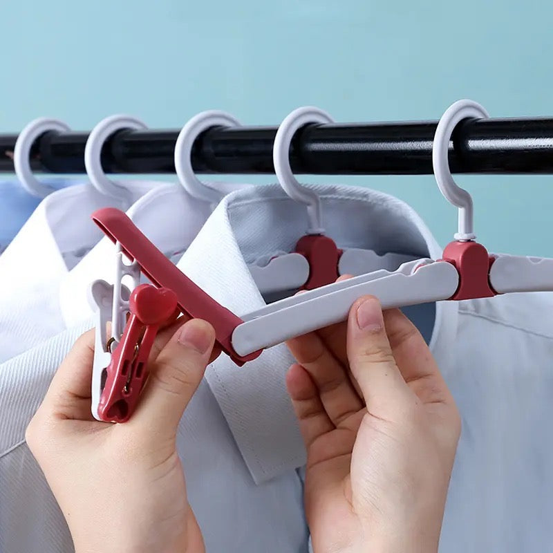Folding Cloth Hanger Multifunctional Windproof Clip Drying Rack Pack Of 3