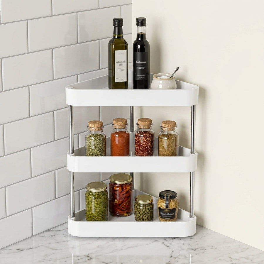 3 Tier Triangle Storage Utility Rack, Corner Organizer Rack
