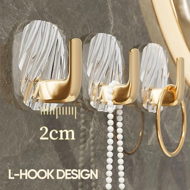 Luxury Wall Hooks Heavy-Duty Self-Adhesive Hook Pack Of 3