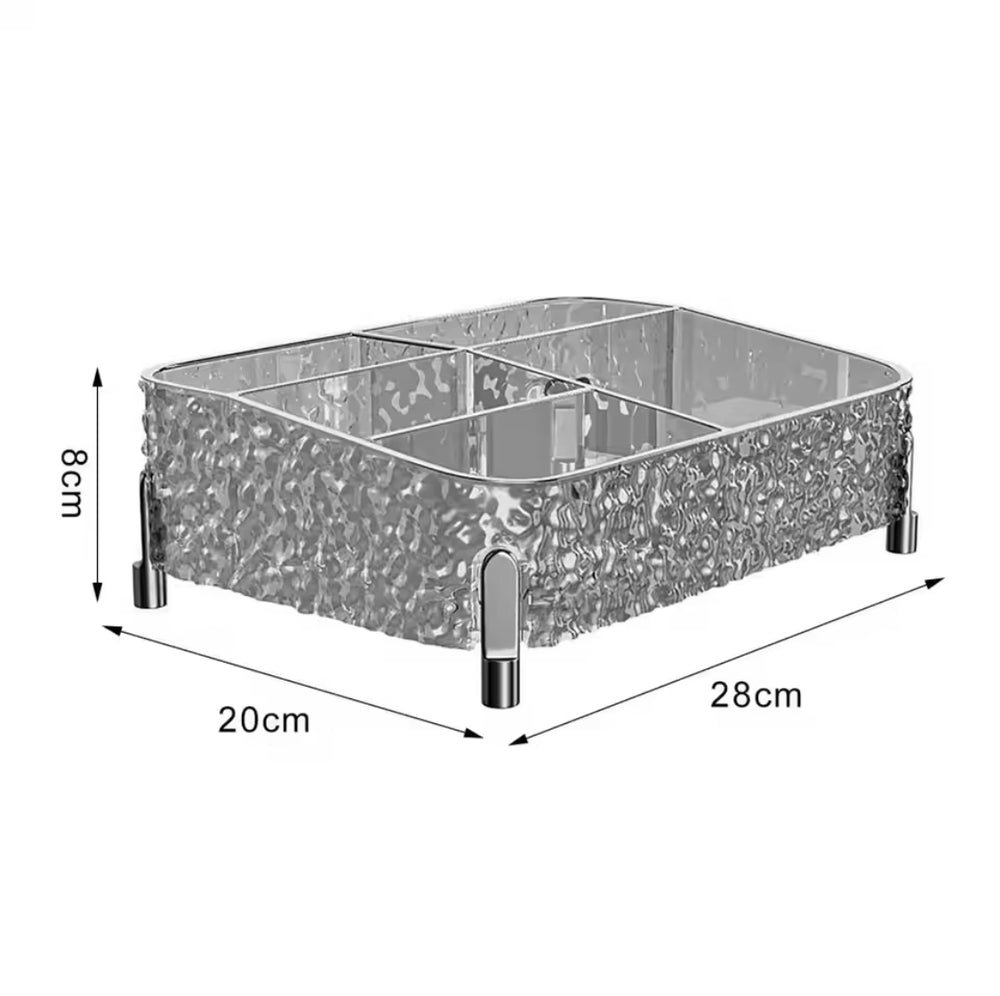 Elegant Crystal Vanity Tray, Acrylic Cosmetic Organizer