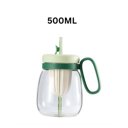 500ML Portable Glass Water Bottle Leakproof