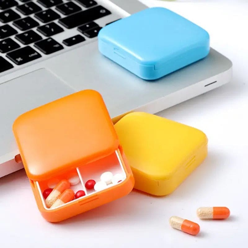 Portable Mini Pills Box 2 Compartments