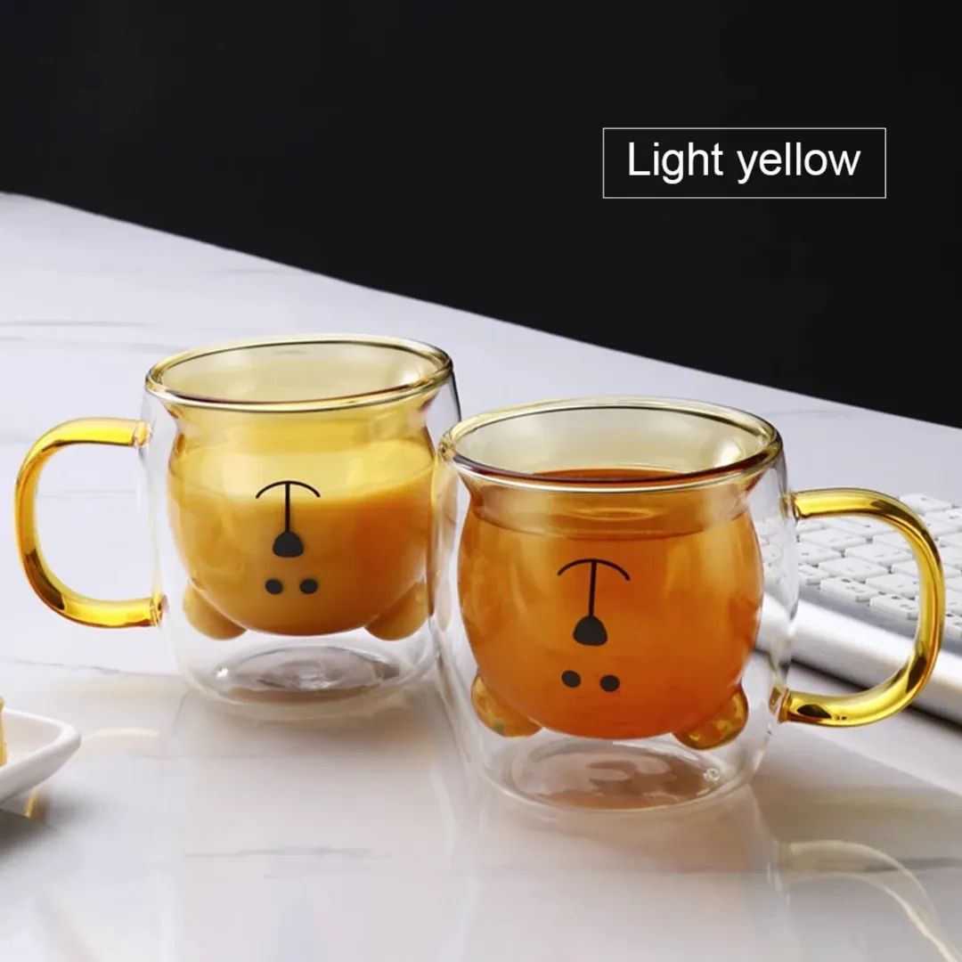 Double Wall Glass Bear Mug