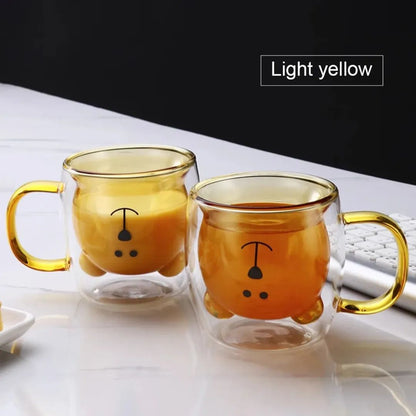 Double Wall Glass Bear Mug