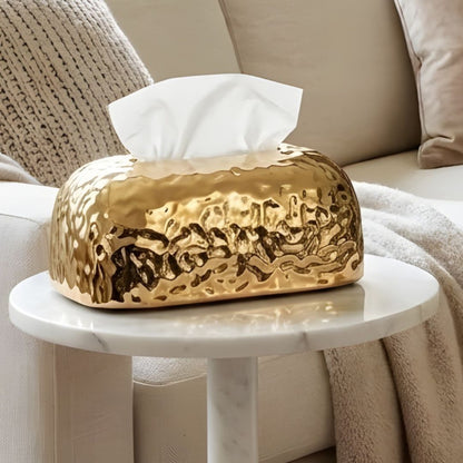 Luxury Golden Texture Tissue Box