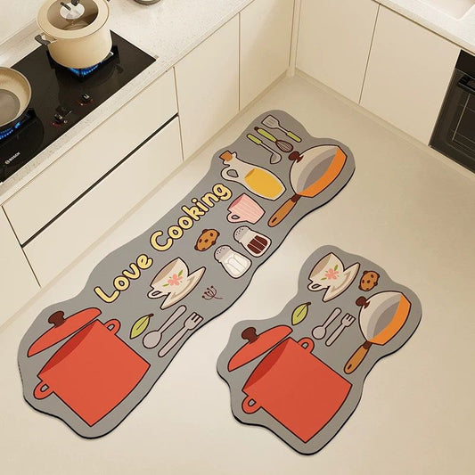2Pcs Anti Slip Kitchen Floor Matt