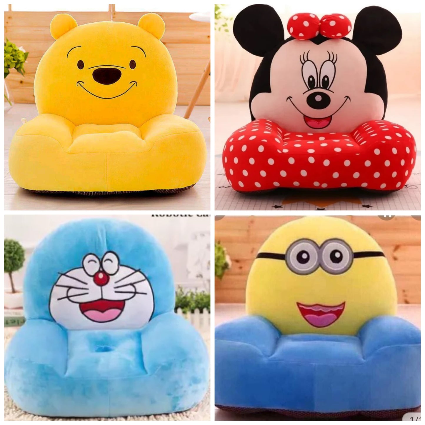 Cartoon Character Plush Baby Sofa Chairs