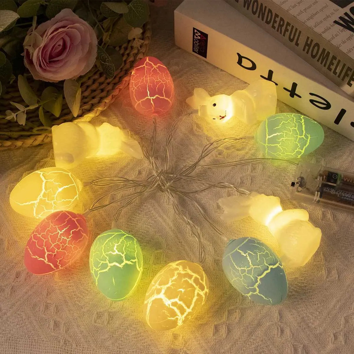 Easter Crackled Egg LED String Lights