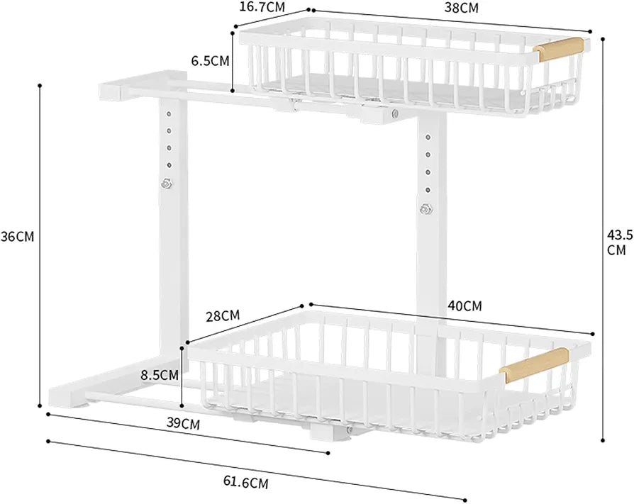 2-Tier Under Sink Organizer Rack Heavy Quality