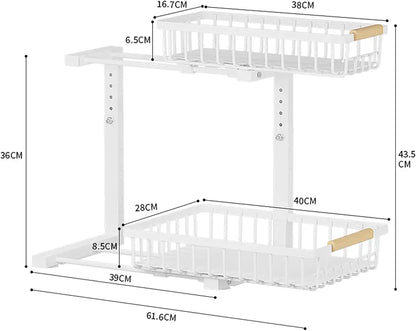 2-Tier Under Sink Organizer Rack Heavy Quality