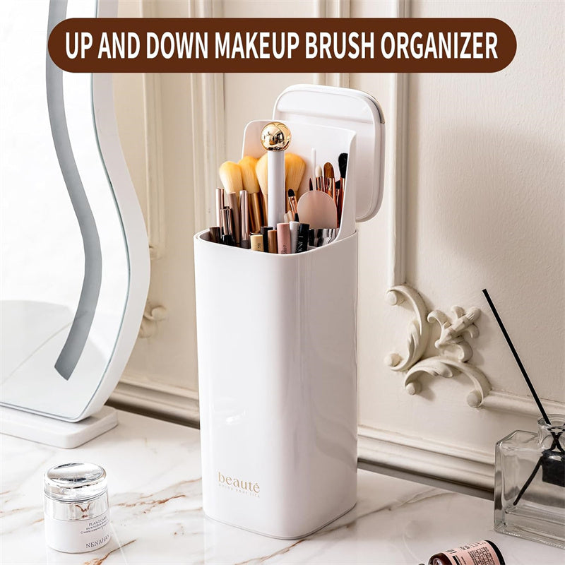 Automatic Lifting Makeup Brush Holder with Lid