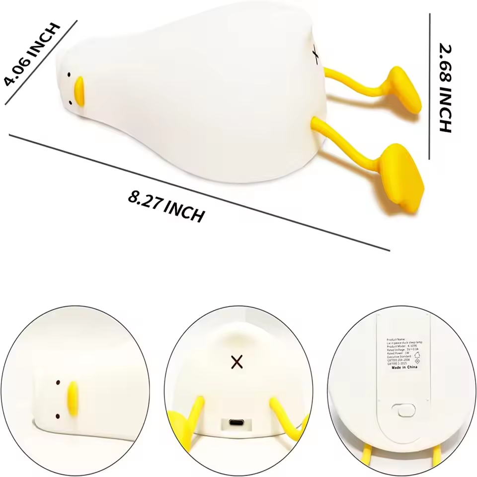 Cute Duck Night Light with Soft Glow