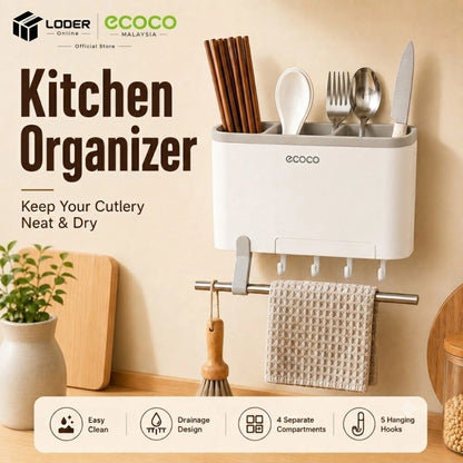 ECOCO Creative Wall-mounted Cutlery & Knife Storage Shelf Rack